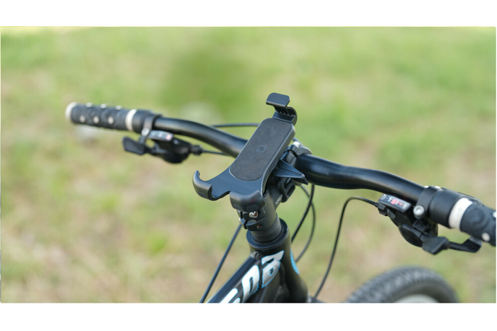 Handyhalterung mit Lampenriemen für Lenkerbefestigung