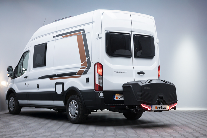 Towbox Camper Alpha schwarze LED (lang) - Heckträgerbox