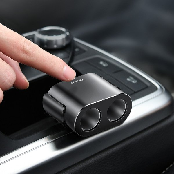 BASEUS Hochleistungs-Autoladegerät 2x USB + 2x Zigarettenanzünderbuchse 80W