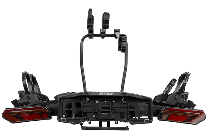 Inter Pack Velox 3 LED – faltbarer Anhängerkupplungs-Fahrradträger für 3 Fahrräder mit LED-Beleuchtung