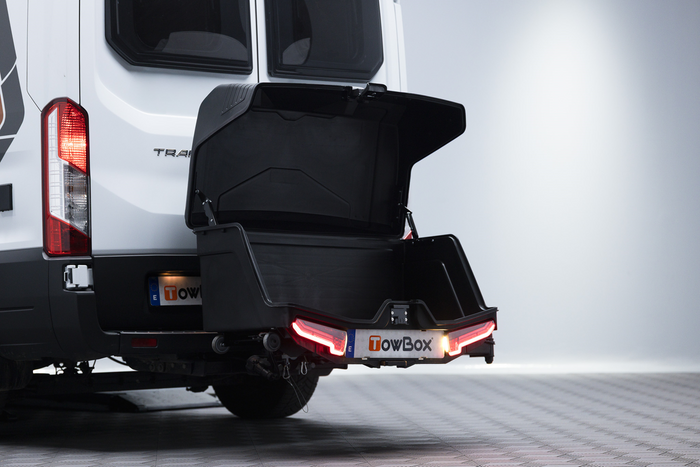 Towbox Camper Alpha schwarze LED (lang) - Heckträgerbox