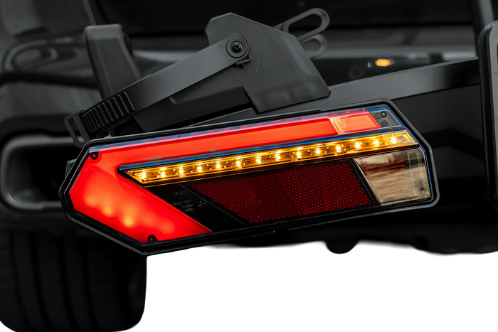 Inter Pack Velox 2 LED - faltbarer Anhängerkupplungs-Fahrradträger für 2 Fahrräder mit LED-Beleuchtung (schwarz)