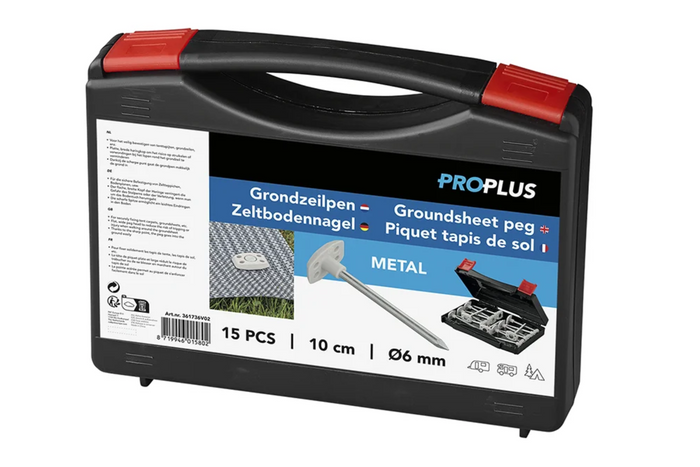 Set Zeltnägel ProPlus 361736V02 Metallnägel in einer Schachtel 15 Stück.