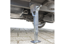 Set aus zwei ausziehbaren Stützen mit Kurbel und ProPlus 361500 Halterung für 1000 kg Pritschenanhänger 290-460 mm