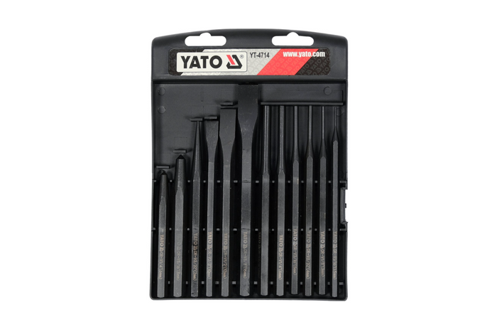 YATO YT-4714 Meißel und Stempel, Set mit 12 Teilen.