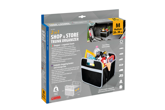 LAMPA Shop&Store M Einkaufskorb, faltbarer Aufbewahrungsbehälter, 32 x 27 cm