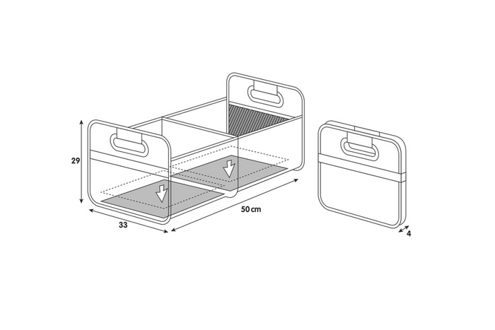 LAMPA Shop&amp;Store L Einkaufskorb, faltbarer Aufbewahrungsbehälter, 50 x 33 cm