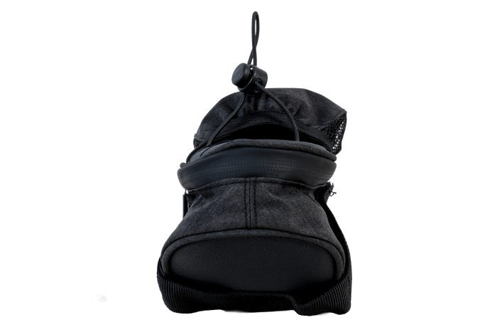 PROFEX 82318 Lange schwarze Luxus-Fahrradsatteltasche mit Flaschenfach