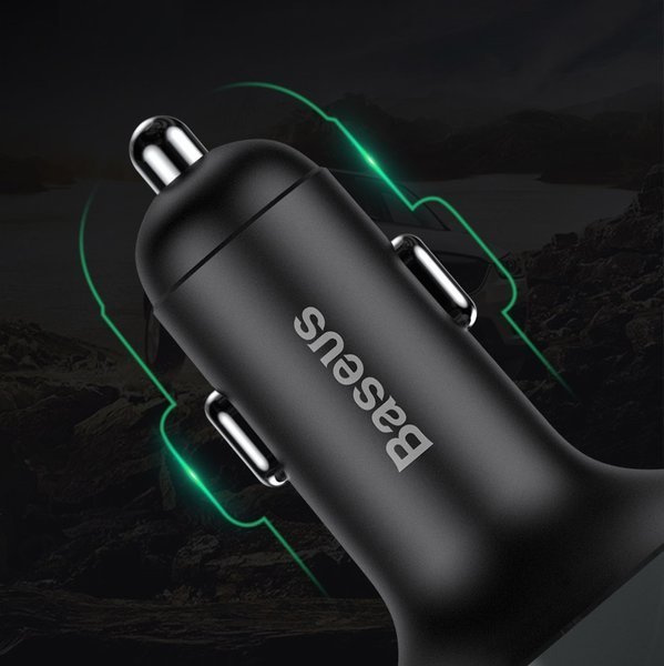 BASEUS T FM-Transmitter mit Bluetooth 4.2, MP3-Player, Kfz-Ladegerät und 2x USB 3,4 A