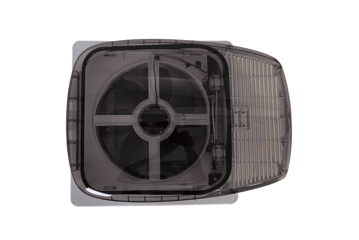 Automatischer Dachventilator PUNDMANN PLUS FAN für Wohnmobile mit Beleuchtung und Rollo 400×400 mm